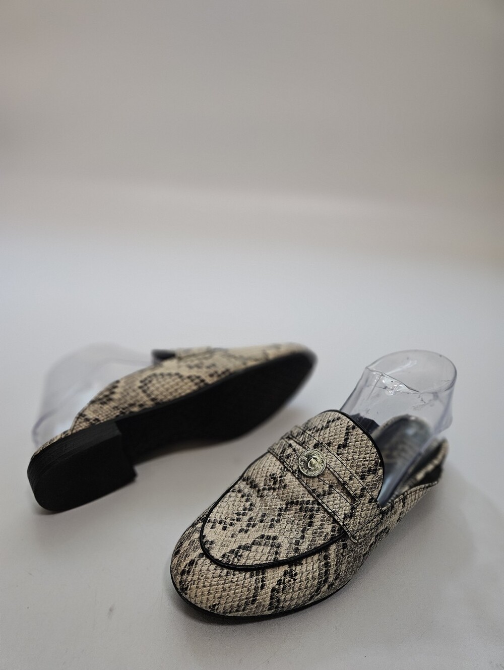 Circus by Sam Edelman Women's Hal Snakeskin Slip On Penny Loafer Mule Size 7.5